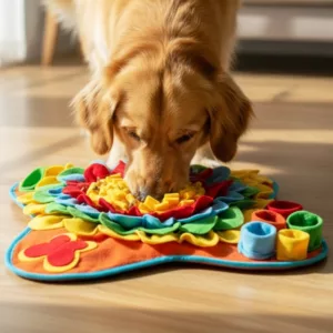 dog puzzle toy, dog snuffle mat, dog sniffing mat, dog puzzle feeder